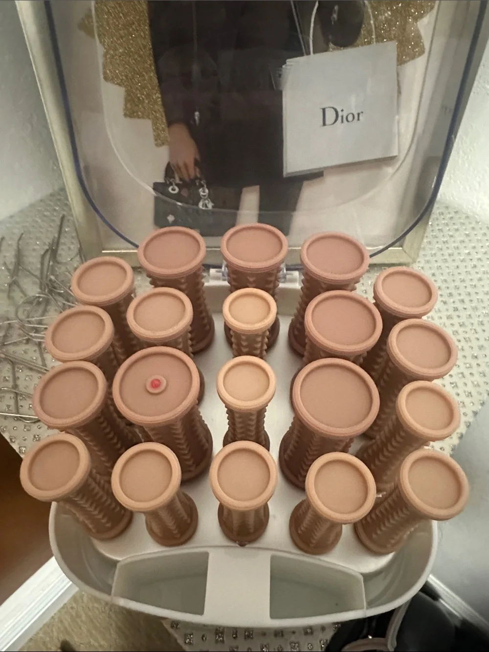 Conair Curls & Waves Hot Roller Set in Rose Gold EUC